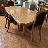 Solid Oak Kitchen Table with Chairs