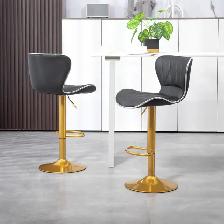 Adjustable Height Bar Stools Set of 2 (Gold and BLACK )DELIVERED