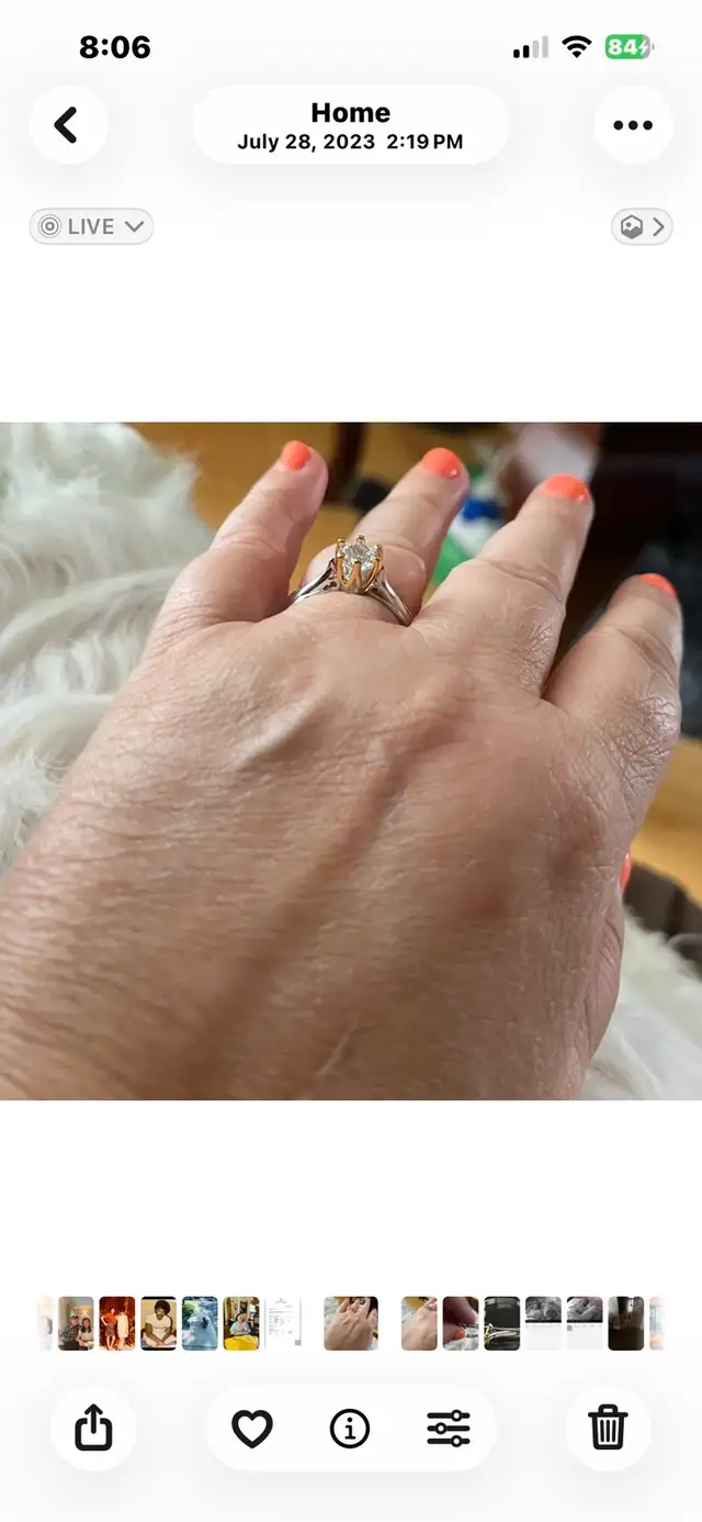 Beautiful, gold plated diamond ring