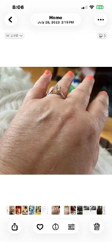 Beautiful, gold plated diamond ring