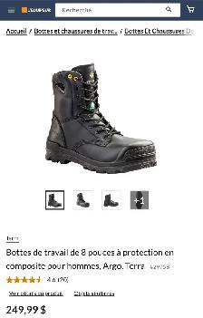 Bottes de travail pour hommes, Argo, Terra, grandeur 10 - Neuves