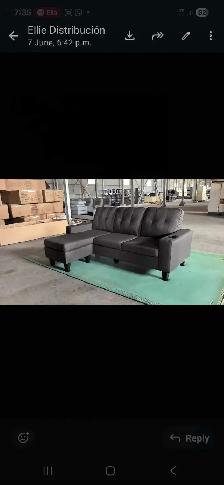 Grey Sofa Sectional With 2 Cup Holder! Free Delivery!