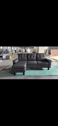 Grey Sofa Sectional With 2 Cup Holder! Free Delivery! - Photo 2