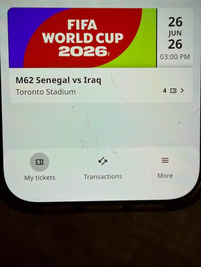 FIFA World Cup 2026 Senegal vs Iraq Up to 4 Tickets Available
