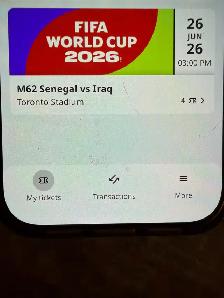 FIFA World Cup 2026 Senegal vs Iraq Up to 4 Tickets Available