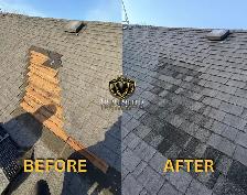 Roof Shingles repair done, Before and After the repair