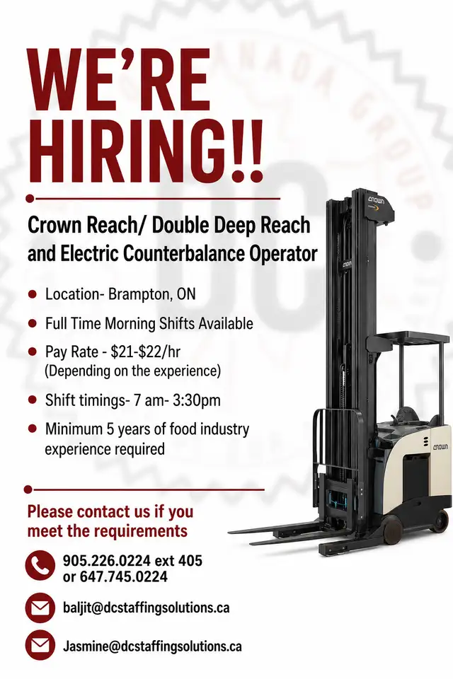 Hiring Crown Reach Operators