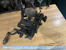 Antique hand crank McCormick Deering sickle mower knife grinder