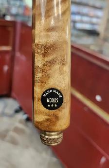 Woods Co.  Zebra Wood Billiards Snooker Cue with Extensions - Photo 2