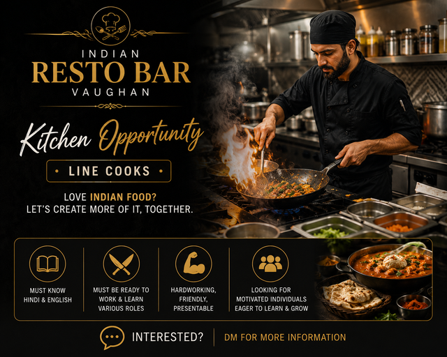 HIRING INDIAN CURRY LINE COOK & TANDOOR