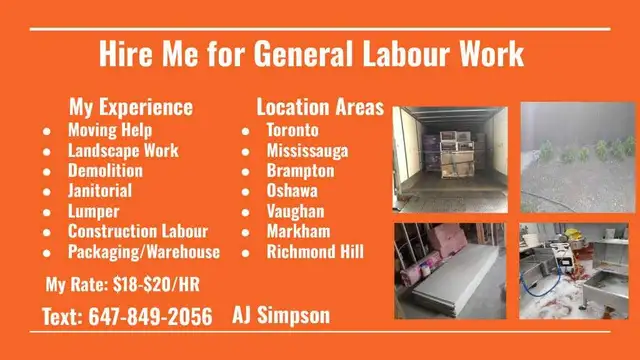 I am Seeking General Labour Work