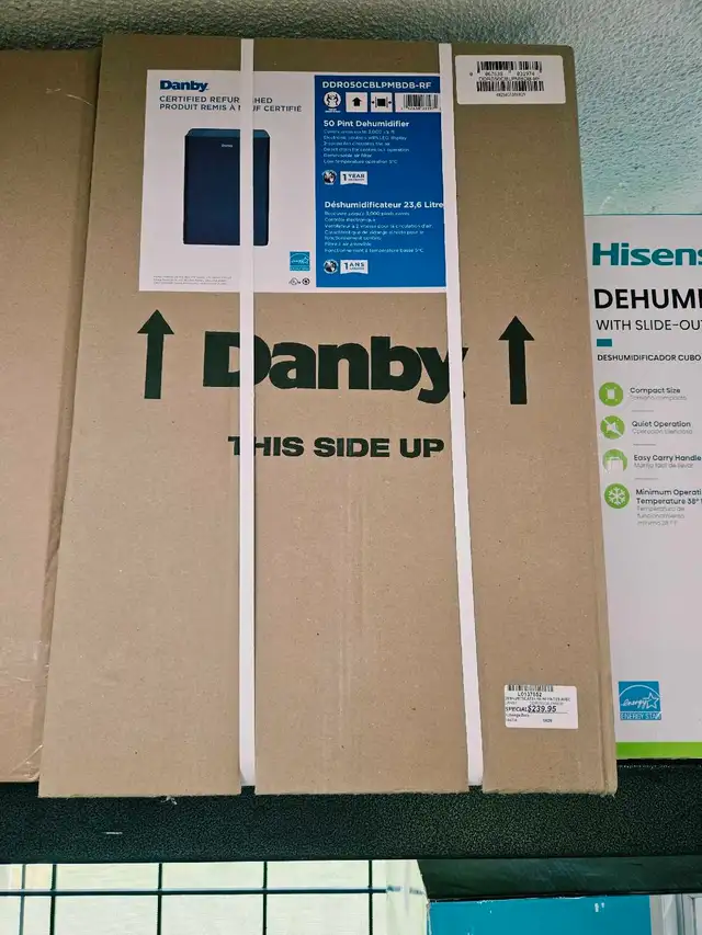 Déshumidificateur Danby 50 pintes avec pompe
