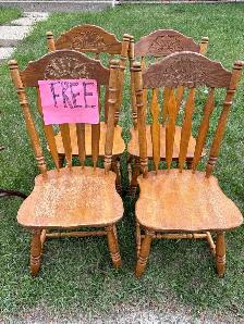 4 solid wood chairs