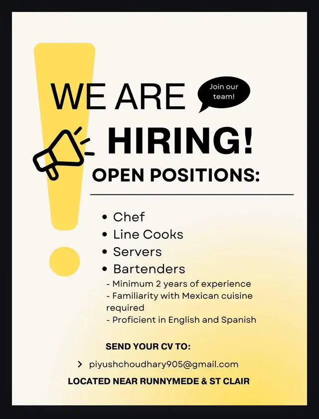 hiring for kitchen staff