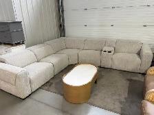 upholstered power reclining sectional 6 piece