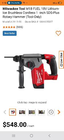 1 Milwaukee 1' (25mm) SDS Plus Rotary Hammer Drill Model 2712-20 - Photo 10