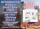 M City 2 Bed   Flex Under $600K! 806 Sqft   Parking   Locker