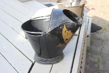 Antique Coal Scuttle - Gold Leaf Embossed