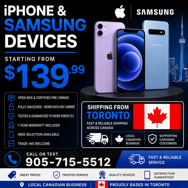 ✅ Unlocked iPhone & Samsung Phones Starting at $139.99