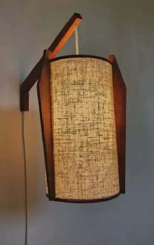 Scarce Mid Century Pendant Rocket Teak Wall Lamp Guildwood