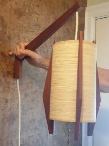 Scarce Mid Century Pendant Rocket Teak Wall Lamp Guildwood - Photo 3