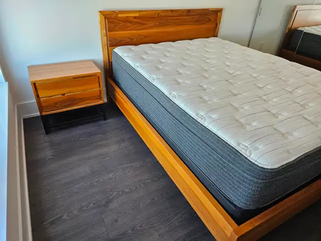 Queen Bed, nightstand and boxspring