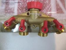 Rainwave RW-99009S Solid Brass 4 Outlet Garden Hose Splitter - Photo 2