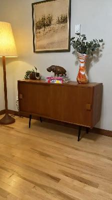 Mid century. Table teak teck / 4 chaises vintage métal   bois / - Photo 3