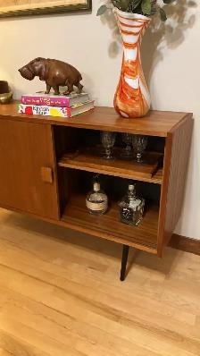 Mid century. Table teak teck / 4 chaises vintage métal   bois / - Photo 4