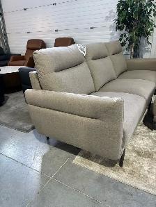 Brown fabric sofa with ottoman - Photo 3