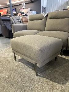Brown fabric sofa with ottoman - Photo 4