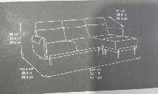 Brown fabric sofa with ottoman - Photo 5