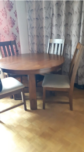 Maple Wood Dining Table and 6 Chairs For Sale