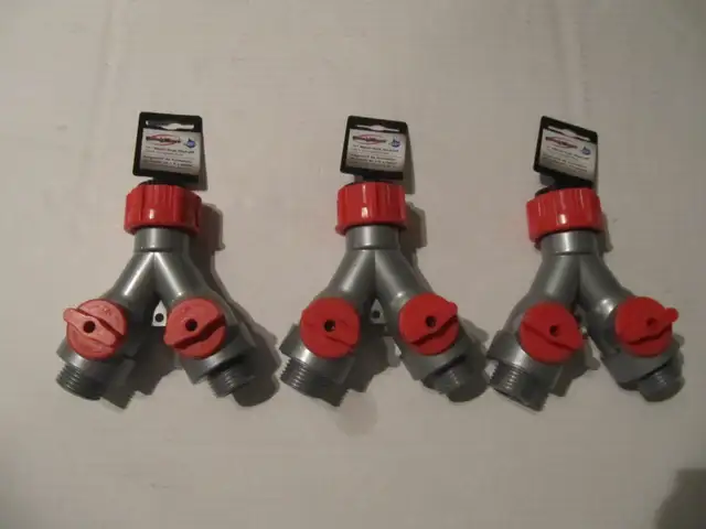 Rain Wave Y Metal Hose Dual Garden Hose Shut Off Valve