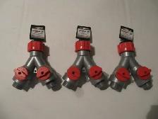 Rain Wave Y Metal Hose Dual Garden Hose Shut Off Valve