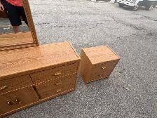 Free delivery used Wooden Dresser and 1 Nightstand with Mirror - Photo 6