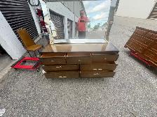 Free delivery used Vintage Wood Dresser with Mirror
