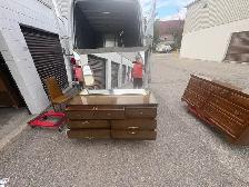 Free delivery used Vintage Wood Dresser with Mirror - Photo 3