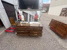 Free delivery used Vintage Wood Dresser with Mirror - Photo 4