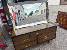 Free delivery used Vintage Wood Dresser with Mirror - Photo 5