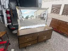 Free delivery used Vintage Wood Dresser with Mirror - Photo 6