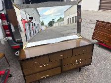 Free delivery used Vintage Wood Dresser with Mirror - Photo 8