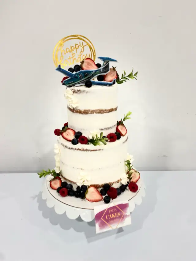 Berries cake, seminaked cakes with greenery  GTA
