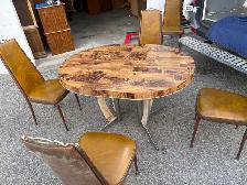Free delivery used Vintage Dining Table and Chairs Set - Photo 7
