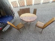 Free delivery used Vintage Dining Table and Chairs Set - Photo 8