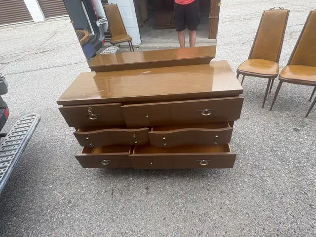 Free delivery used Vintage Wooden Dresser with Mirror