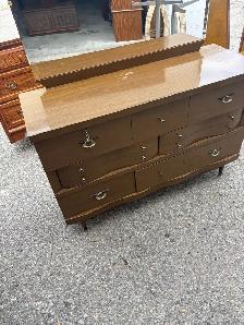 Free delivery used Vintage Wooden Dresser with Mirror - Photo 7