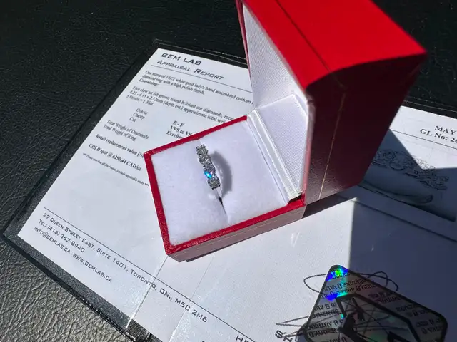 #818 - 14kt White Gold, 1.36ct Prong Set Diamond Band, Size 6