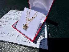 #792 - EFFY 14kt Yellow Gold, Amethyst, Diamond Turtle Pendant