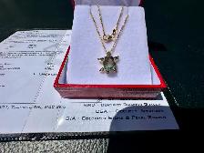 #792 - EFFY 14kt Yellow Gold, Amethyst, Diamond Turtle Pendant - Photo 8